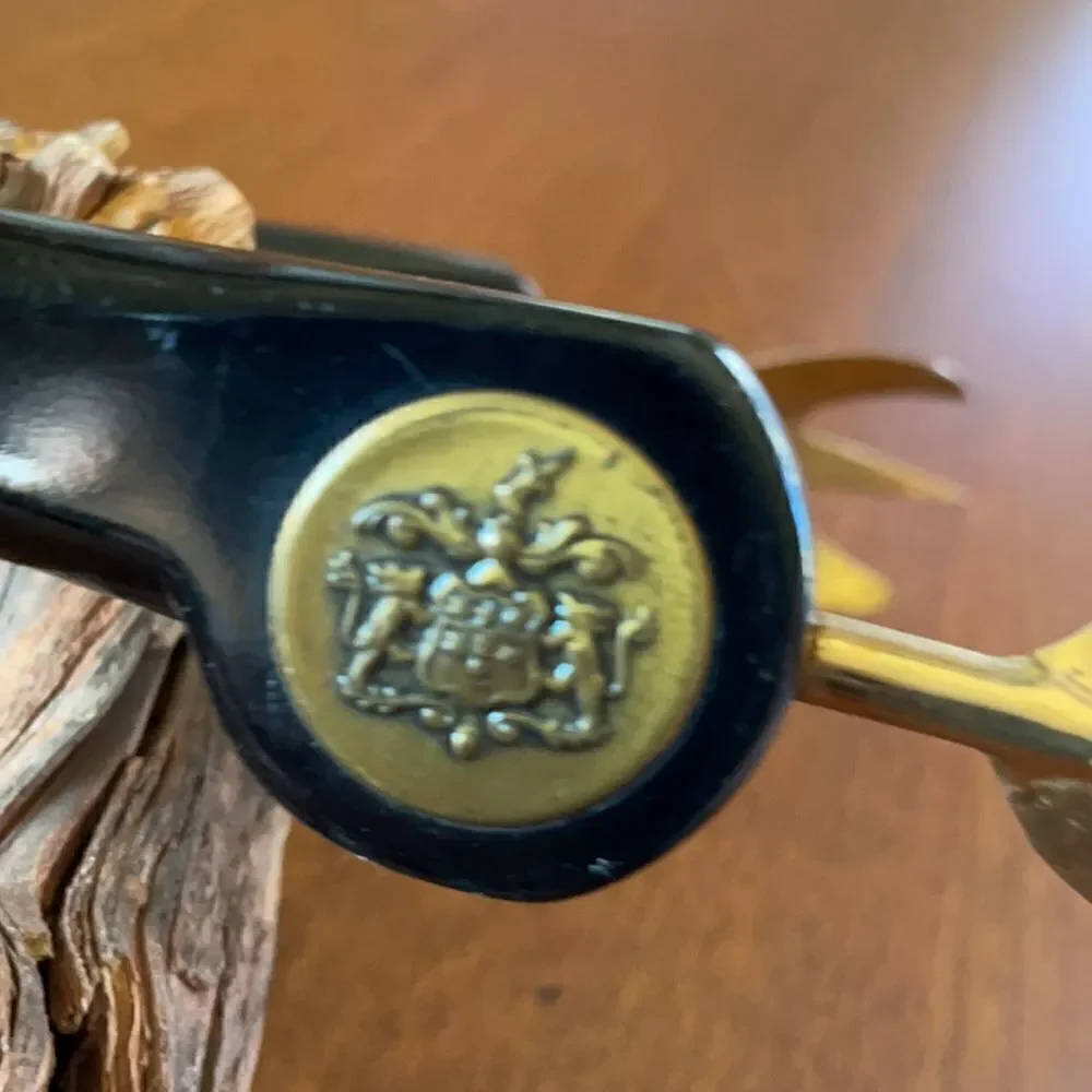 Rare black & brass vintage ice tongs